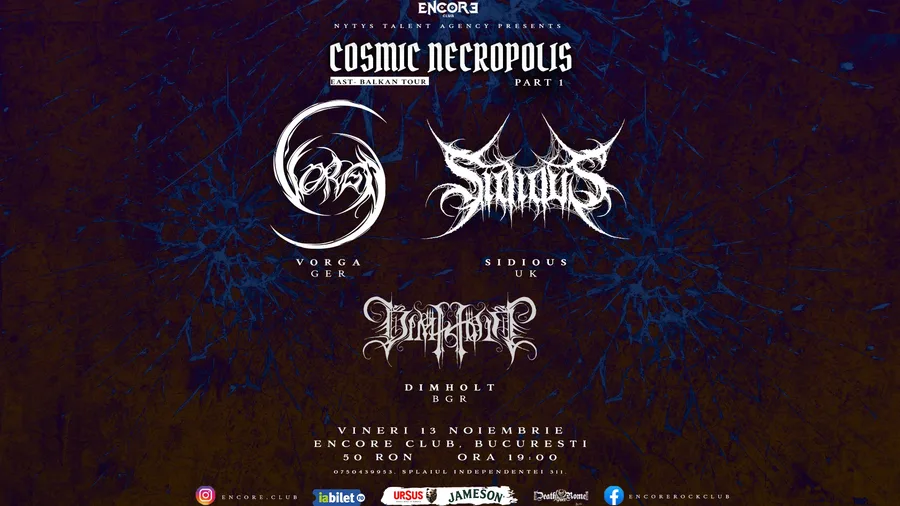 Vorga + Sidious + Dimholt Live @Encore Club — București
