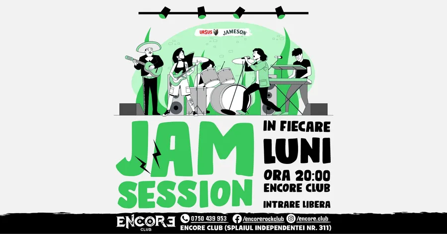 Jam Session in Encore Club | In fiecare luni | Ora 20:00